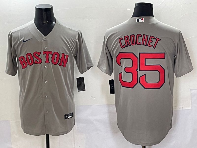 Men Boston Red Sox #35 Crochet Grey Game 2025 Nike MLB Jersey style 002->boston red sox->MLB Jersey
